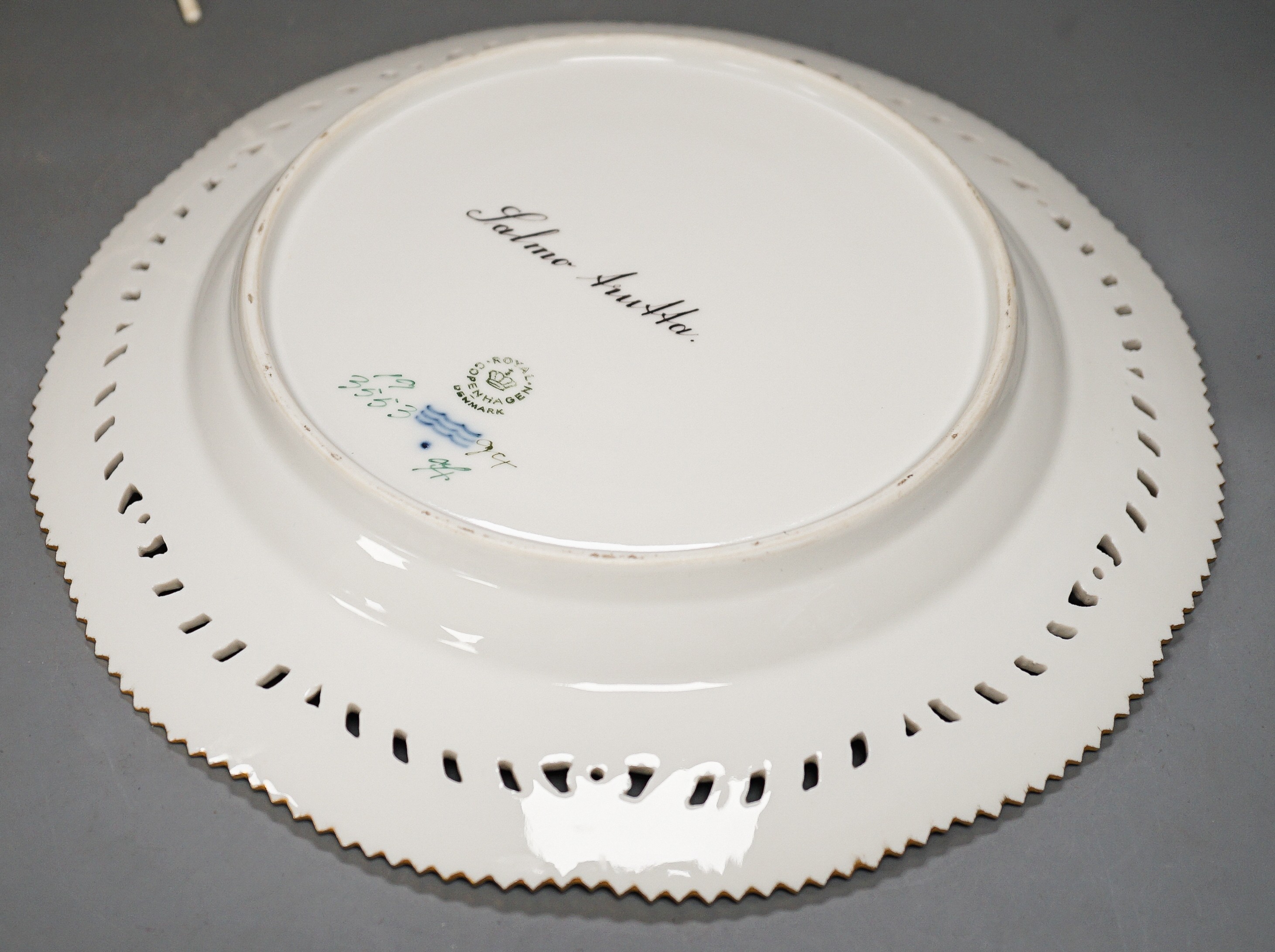 A Royal Copenhagen Fauna Danica fish plate, date code for 1957, painted with 